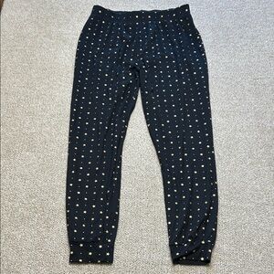 Rae Dunn Black Lounge Pants with Gold Stars Size S